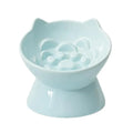 LE SERVETA Macaron Ceramic Slow-Feeder Cat Bowl — Raised Puzzle Dish