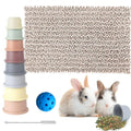 IMVNIKA Rabbit Enrichment Set — 16"×24" Snuffle Mat, 8 Stacking Cups & Treat Ball (Bunnies, Guinea Pigs, Chinchillas)