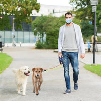 Dual Retractable Dog Leash — 360° Swivel for Two Dogs