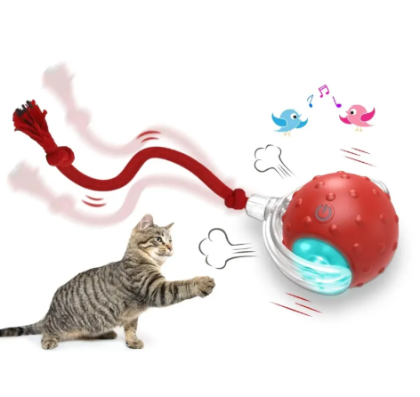 Smart Interactive Cat Toy Ball — Self-Moving with Bird Sounds &amp; Auto Shut-Off