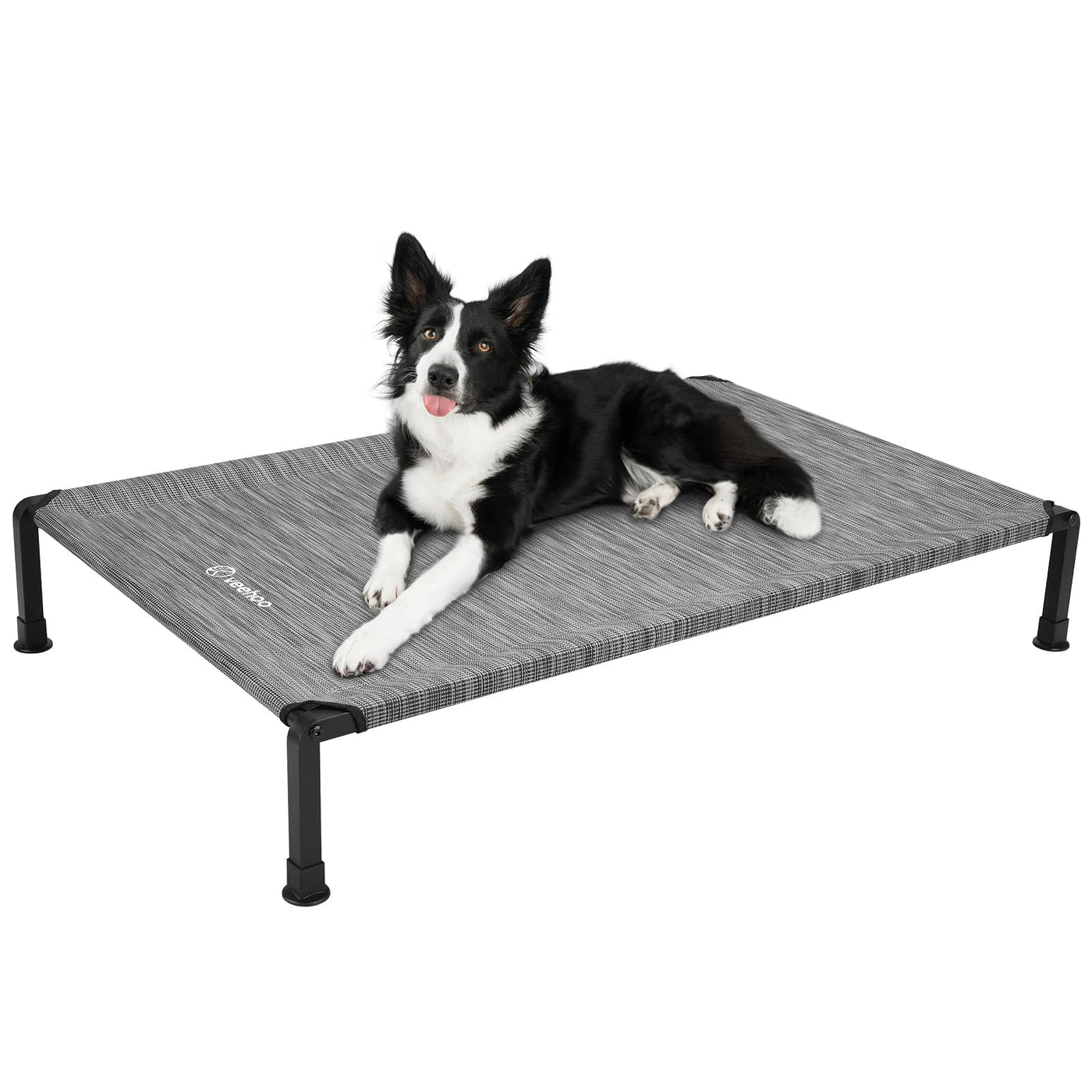 Veehoo Heavy-Duty Elevated Dog Bed — 35"×22" Breathable Mesh Cot, Holds 70 lb