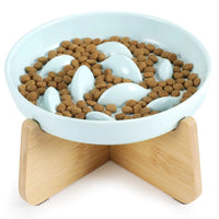 Kopmath raised ceramic slow-feeder cat bowl dimensions