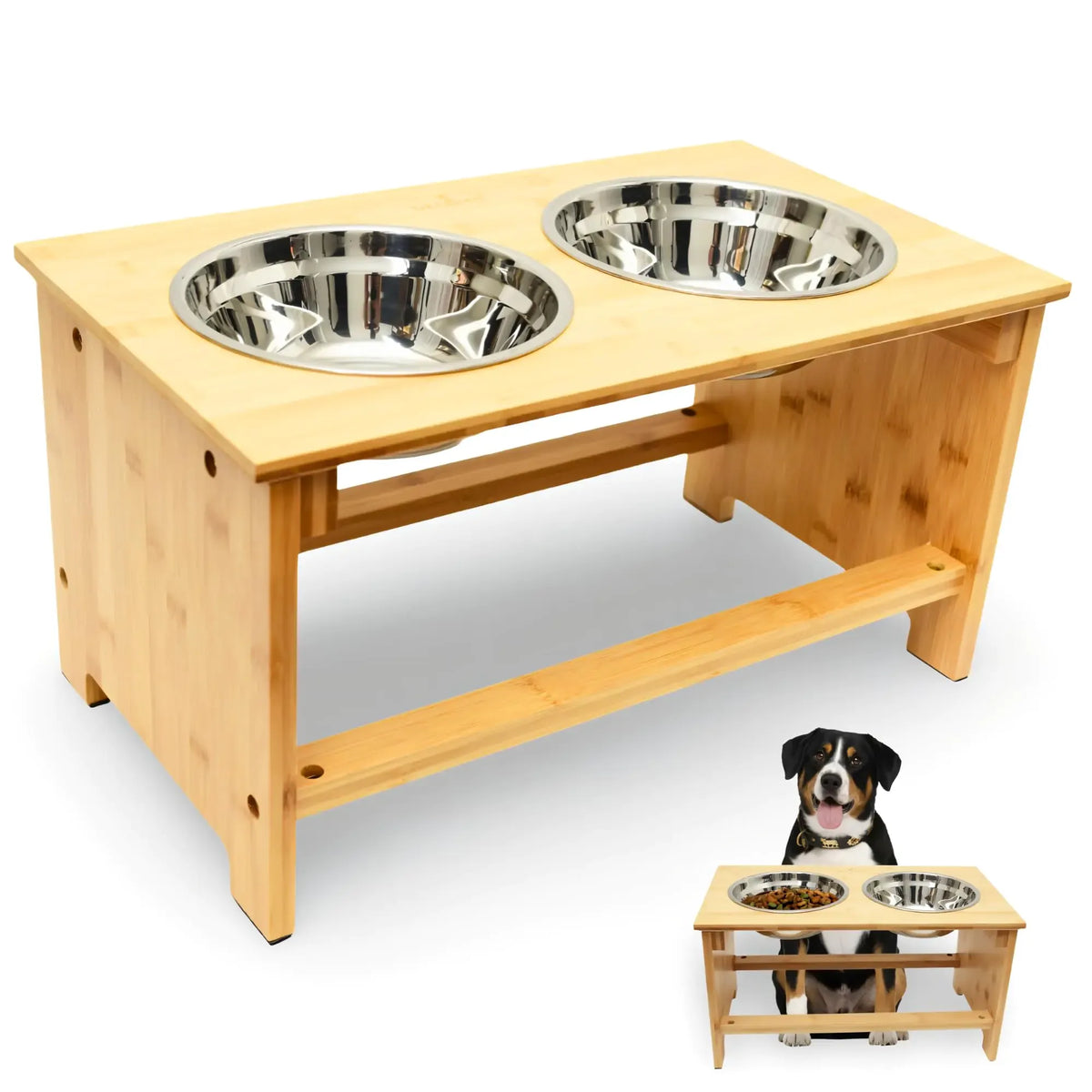 Adjustable width to fit 6 to 10 inch dog bowls