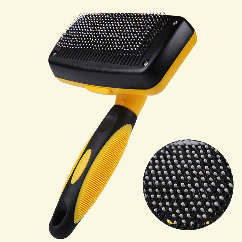 One-Button Self-Cleaning Dog Grooming Brush — De-Shedding Slicker for Large Breeds