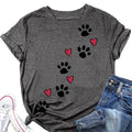 Dog Paw Heart T-Shirt — Dog Lover Gift Tee for Women