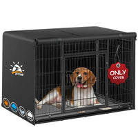 Crate pan cover fitted inside a dog crate