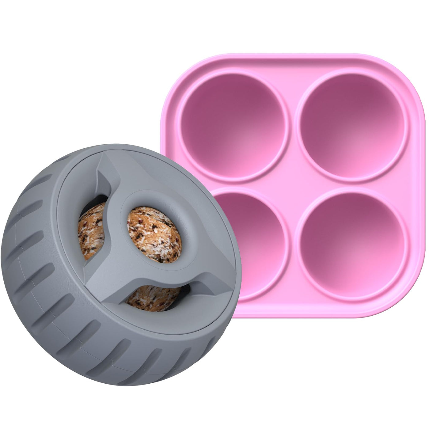 TAILGLEE Freezable Treat-Dispensing Dog Toy — Refillable Rubber Slow Feeder (Large)