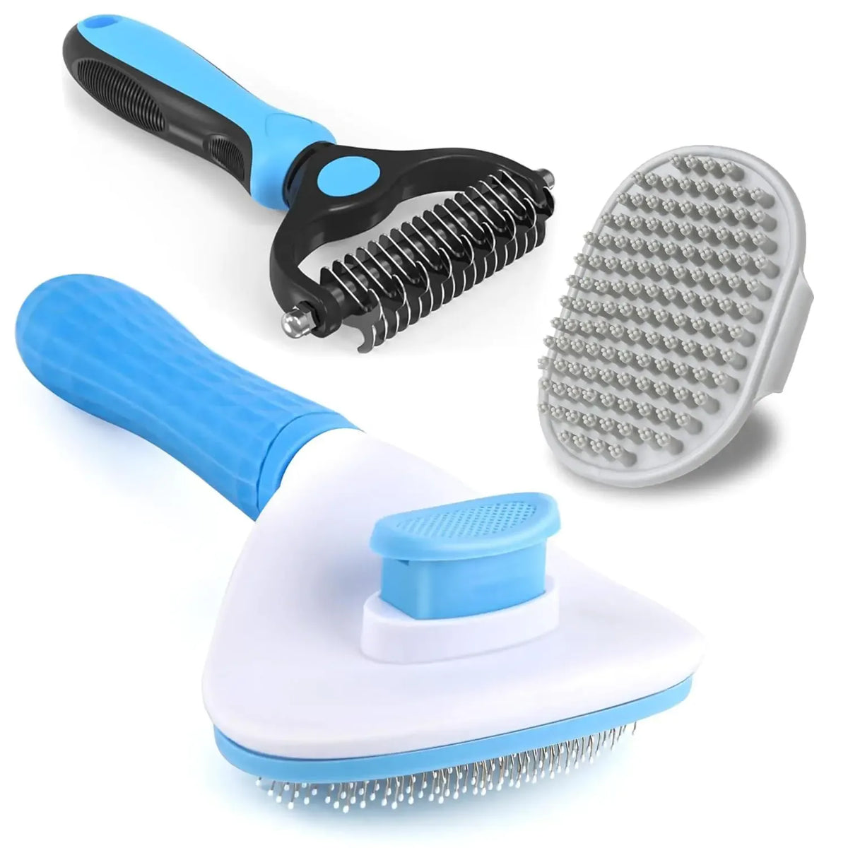 Undercoat rake used on a long-haired cat