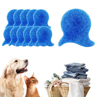 Clothing before and after using pet hair dryer balls