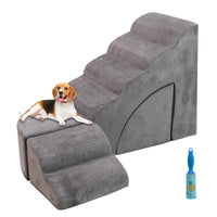 Cat using the four-step pet stairs