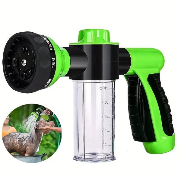 8-in-1 High-Pressure Pet Shower Sprayer — Dog Bathing & Grooming Attachment