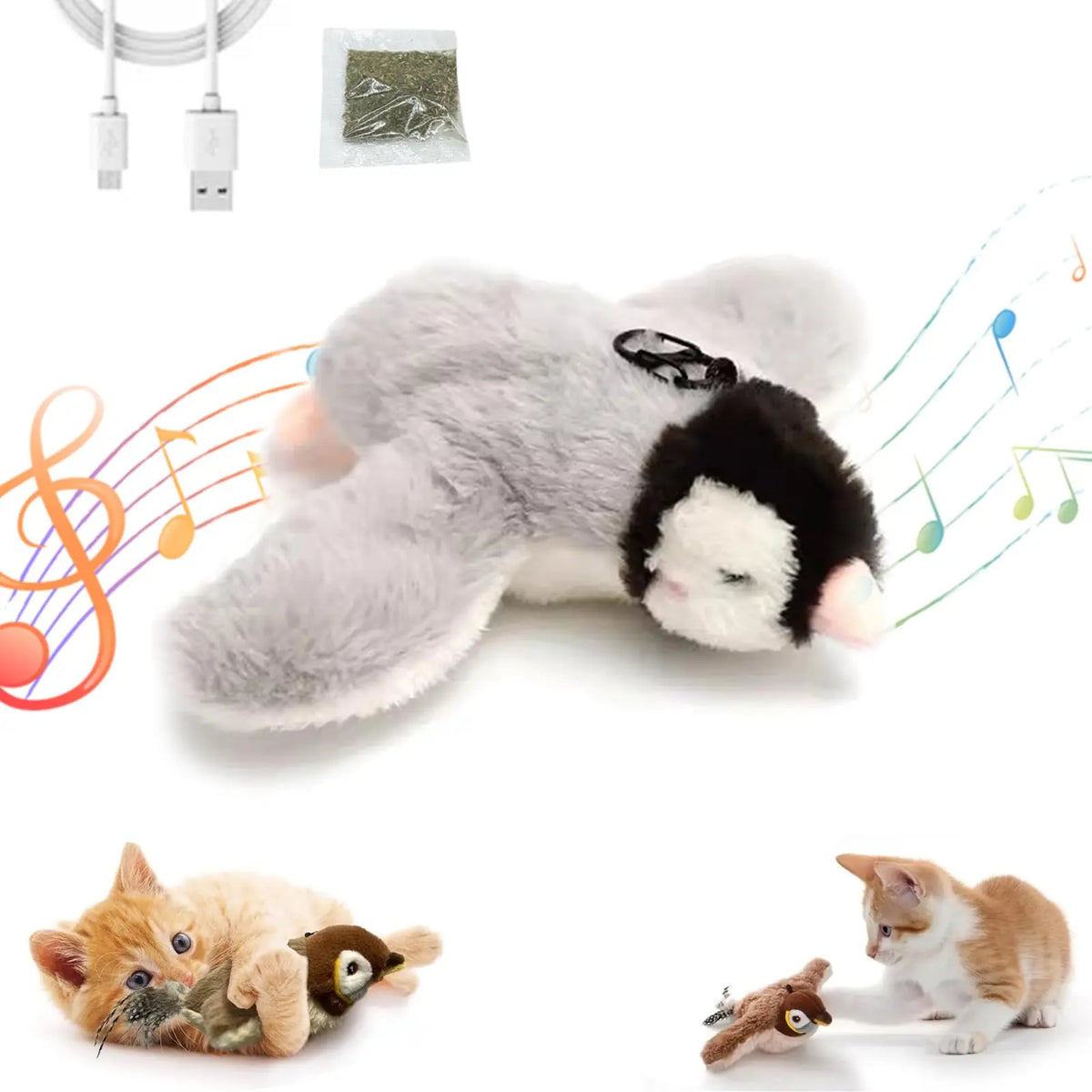 Chasey Bird Cat ToyElectric Flying Cat Toy BirdRealistic Flying Bird Chase Cat Toy IndoorCat Toys Flapping BirdsChirping Bird Cat Toy Flapping WingsRechargeable Interactive Cat Toy (B 1PC) ChicFind