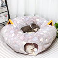 YUYAFN Plush Peekaboo Cat Tunnel Bed — 40" Donut Cave for Cats, Kittens & Small Dogs