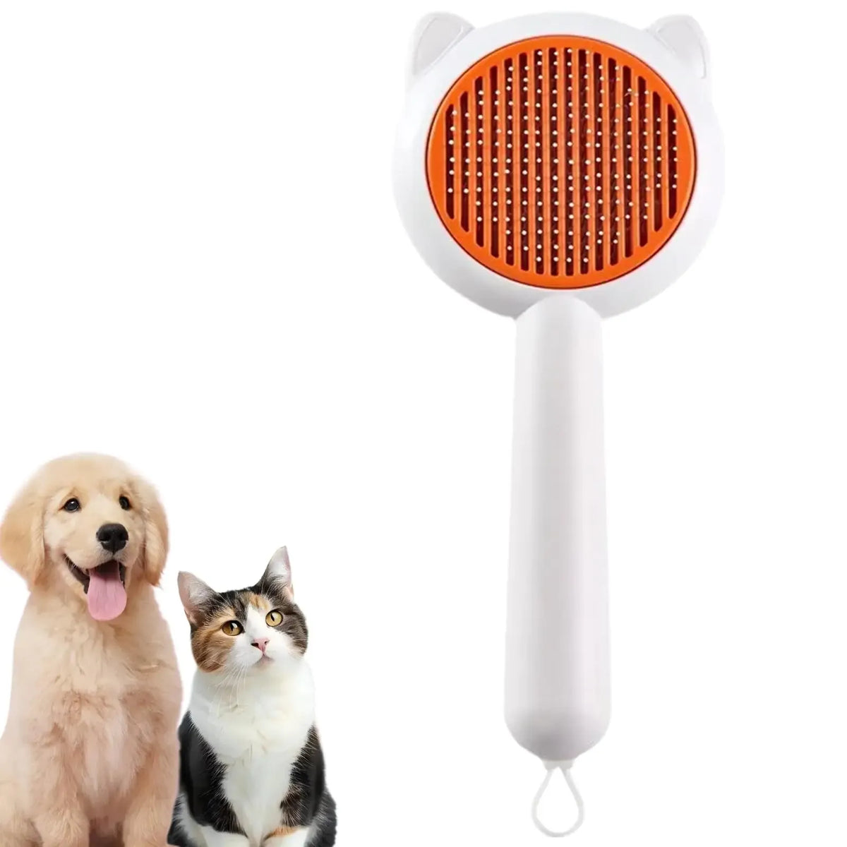 Kyakya self-cleaning pet brush with one-click hair release