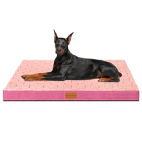 Orthopedic dog bed shown inside a crate