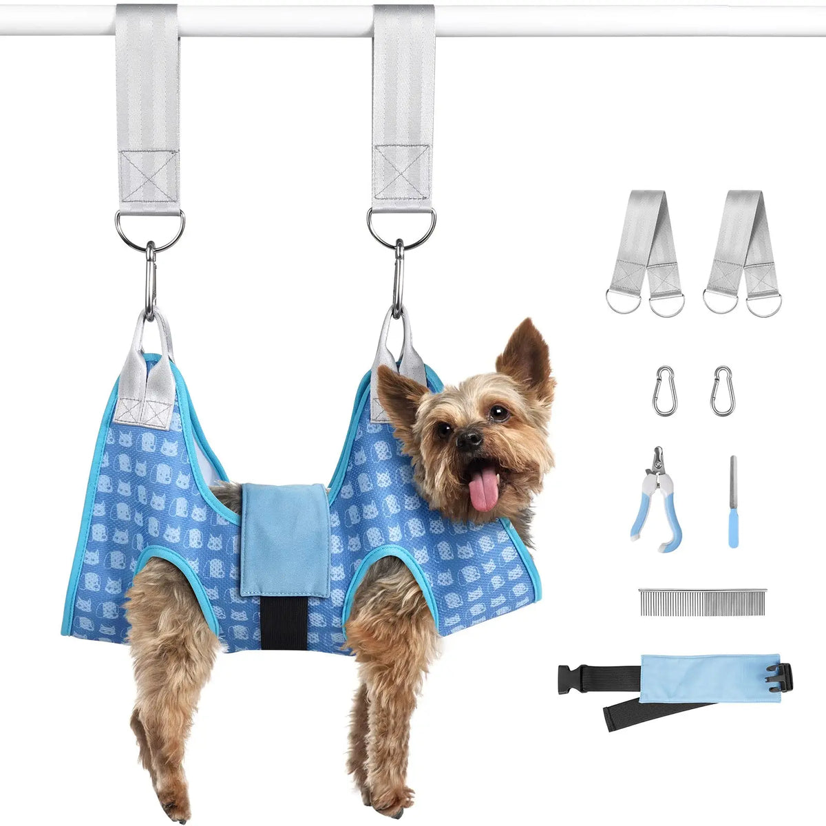 DoggyDobby Dog Grooming Hammock Harness Pet Grooming Hammock for Cats & Dogs Dog Sling for Nail Clipping/Trimming ChicFind