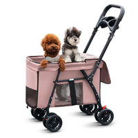 Pet stroller canopy open