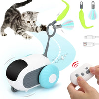 Turbo Tail 3.0 Cat Toy Remote Control Cat Toy with 2-Speed Adjustment Interactive Cat Toys for Indoor Cats Rechargeable Automatic Cat Toys Moving Cat Toy for Bored Indoor Adult Cat (Blue) ChicFind