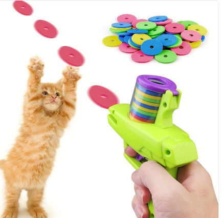 Interactive Cat Launcher Toy — Foam Disc Shooter for Indoor Cats