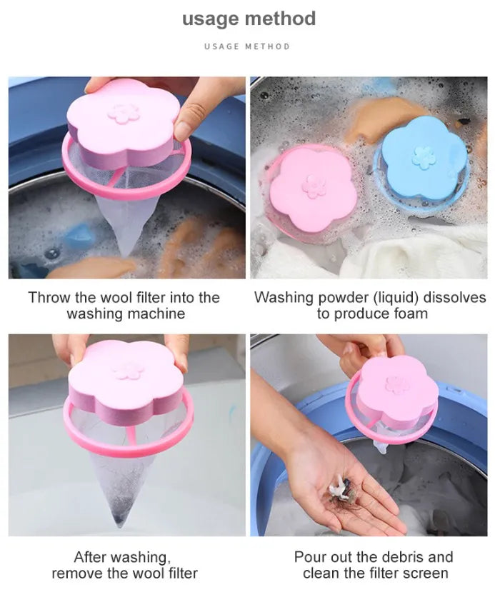 2 Pcs Floating Pet Fur Catcher Laundry Lint Pet Hair Remover For Washing Machine ChicFind