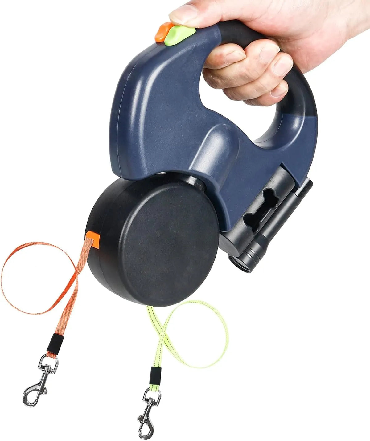 Dual Retractable Dog Leash — 360° Swivel for Two Dogs