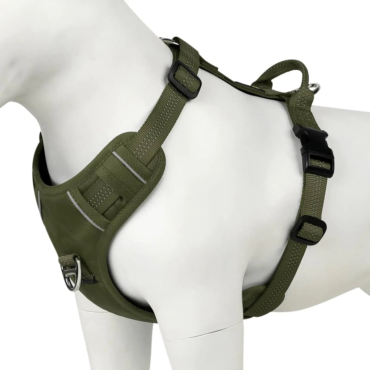 Metal buckle hardware on the no-pull dog harness