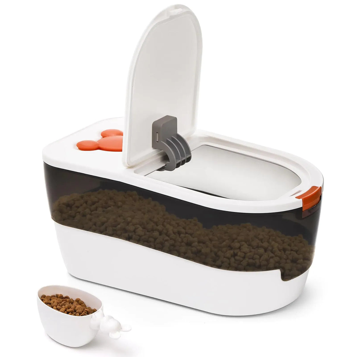 Airtight leakproof lid on the pet food bin