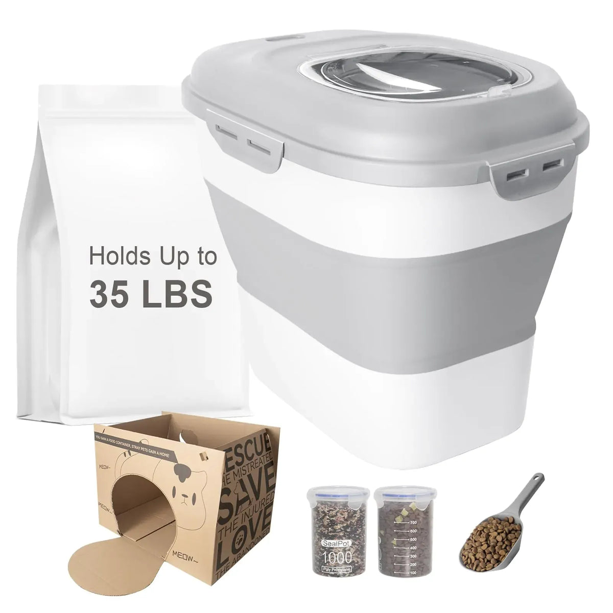 Wheels for moving a full 30 lb food container