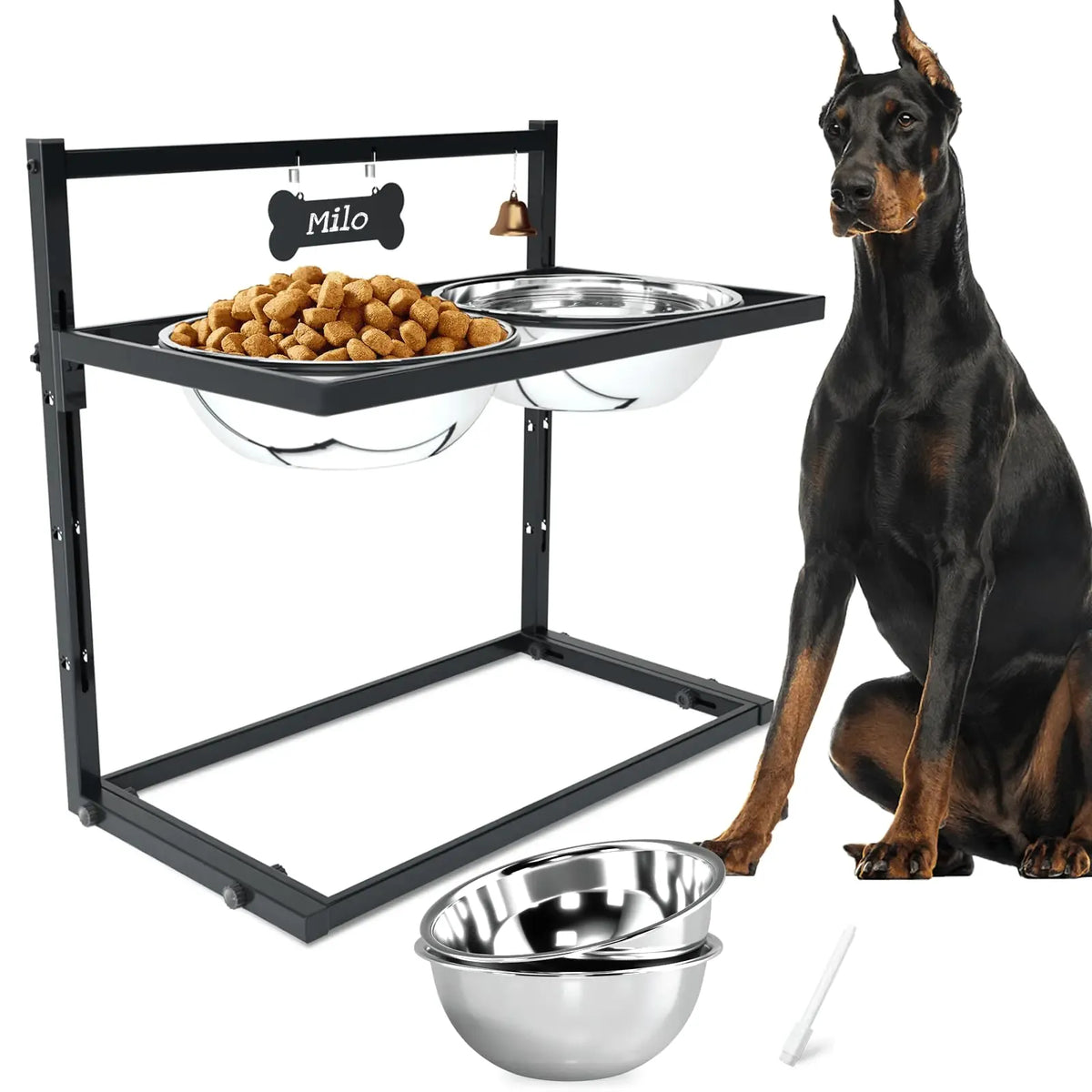 Comparison of feeder heights for large breeds