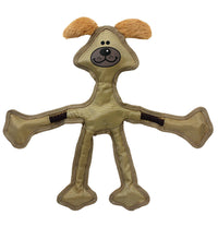 Multipet Skele Dog Rope Toy - Nylon Tug of War Dog Toy - Squeaky Dog Toy for All Dogs - Animal Dog Toy for Playing Toss & Fetch - Cute Dog Pet Toy (15" Tan) ChicFind