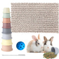 IMVNIKA Rabbit Enrichment Set — 16"×24" Snuffle Mat, 8 Stacking Cups & Treat Ball (Bunnies, Guinea Pigs, Chinchillas)
