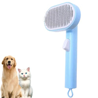 Retracting pins releasing collected pet hair in one piece