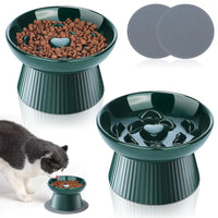Cat eating comfortably from the extra-wide bowl