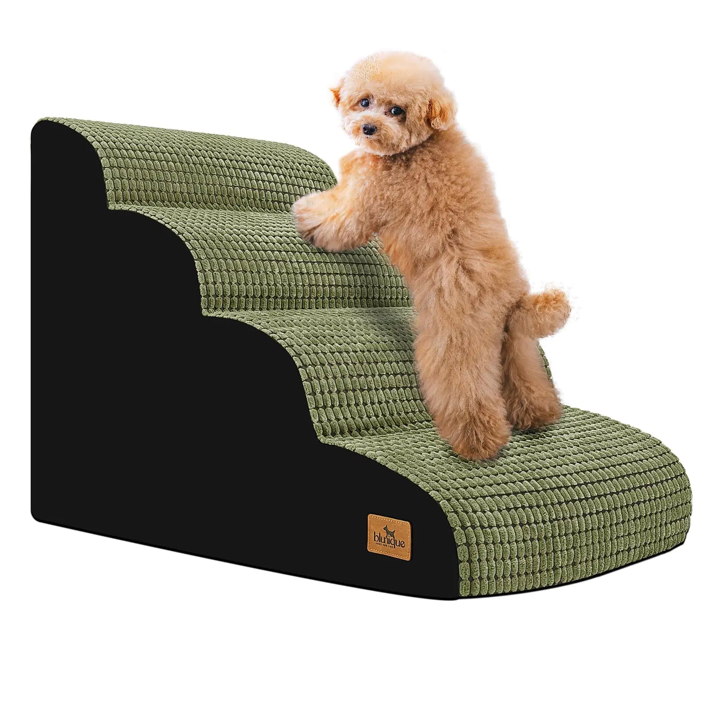 Removable washable fleece cover on the pet stairs