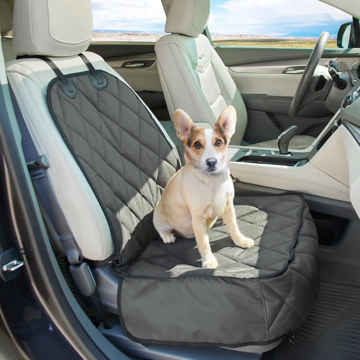 ZAKAPAWS Quilted Dog Back Car Seat Cover Waterproof Scratch Proof & Non-Slip Durable Pet Front Car Seat Cover for Trucks SUV ChicFind