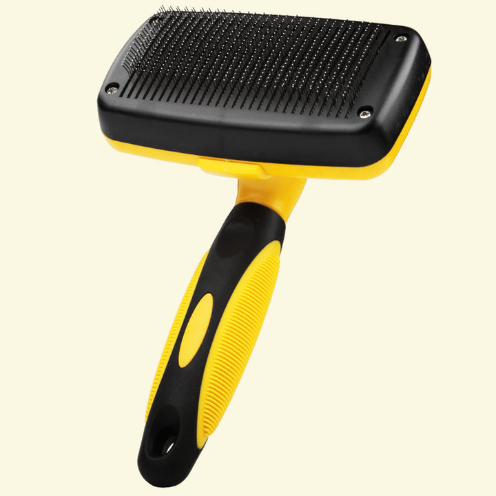 One-Button Self-Cleaning Dog Grooming Brush — De-Shedding Slicker for Large Breeds