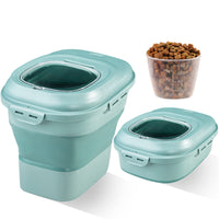 SUT Collapsible Pet Food Container — 30 lb Airtight Bin with Wheels & Sealed Lid