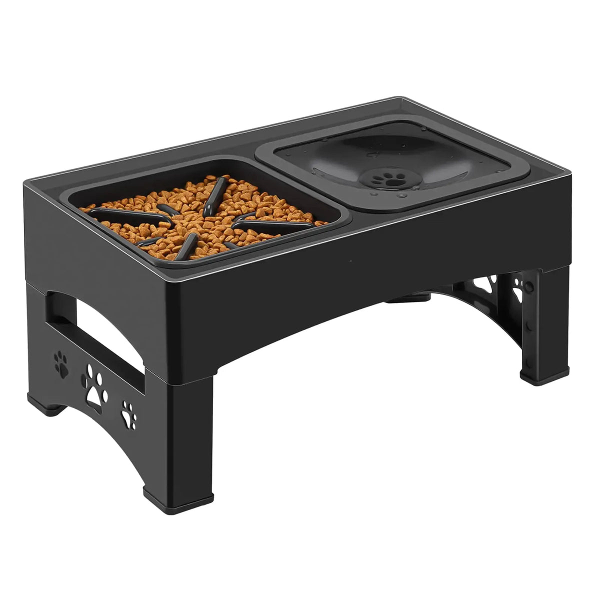 Height adjustment mechanism on the dog bowl stand