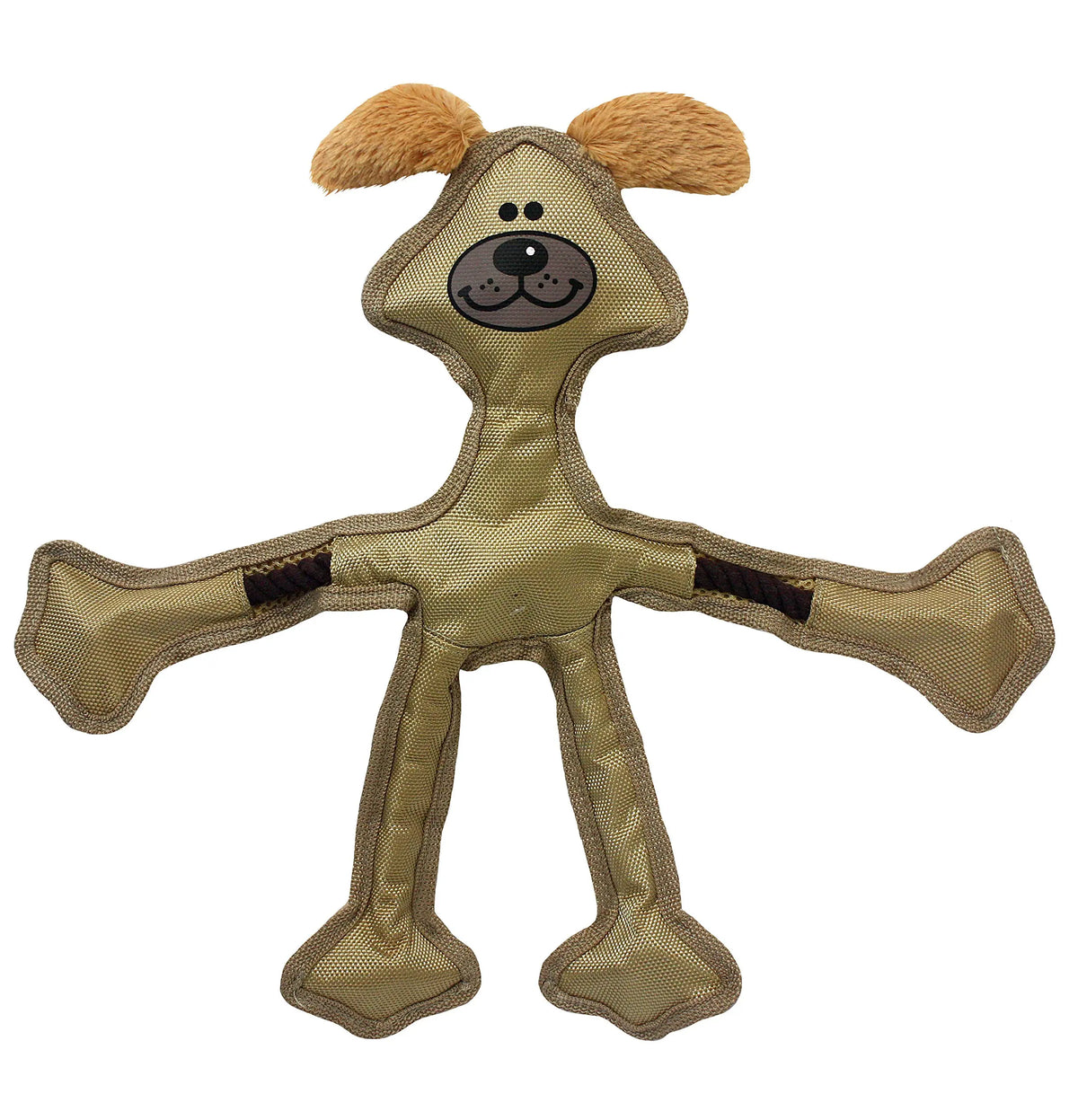 Multipet Skele Dog Rope Toy - Nylon Tug of War Dog Toy - Squeaky Dog Toy for All Dogs - Animal Dog Toy for Playing Toss & Fetch - Cute Dog Pet Toy (15" Tan) ChicFind