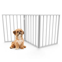 Accordion folding action of the wooden pet gate