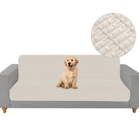 Foxdecor Pet Sofa Cover — Washable Corduroy Couch Protector for 3-Cushion Sofas (58"×82", Cream)