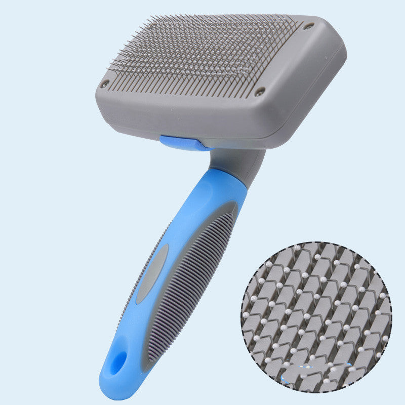 One-Button Self-Cleaning Dog Grooming Brush — De-Shedding Slicker for Large Breeds