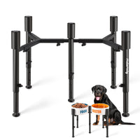 moinmoly Elevated Dog Bowl Stand — 5 Heights (10.3–17.6"), Fits 6.6–11" Bowls, Large & XL Breeds