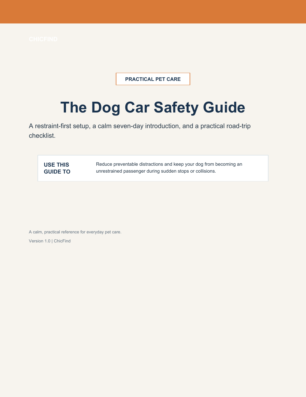 The Dog Car Safety Guide free PDF guide cover