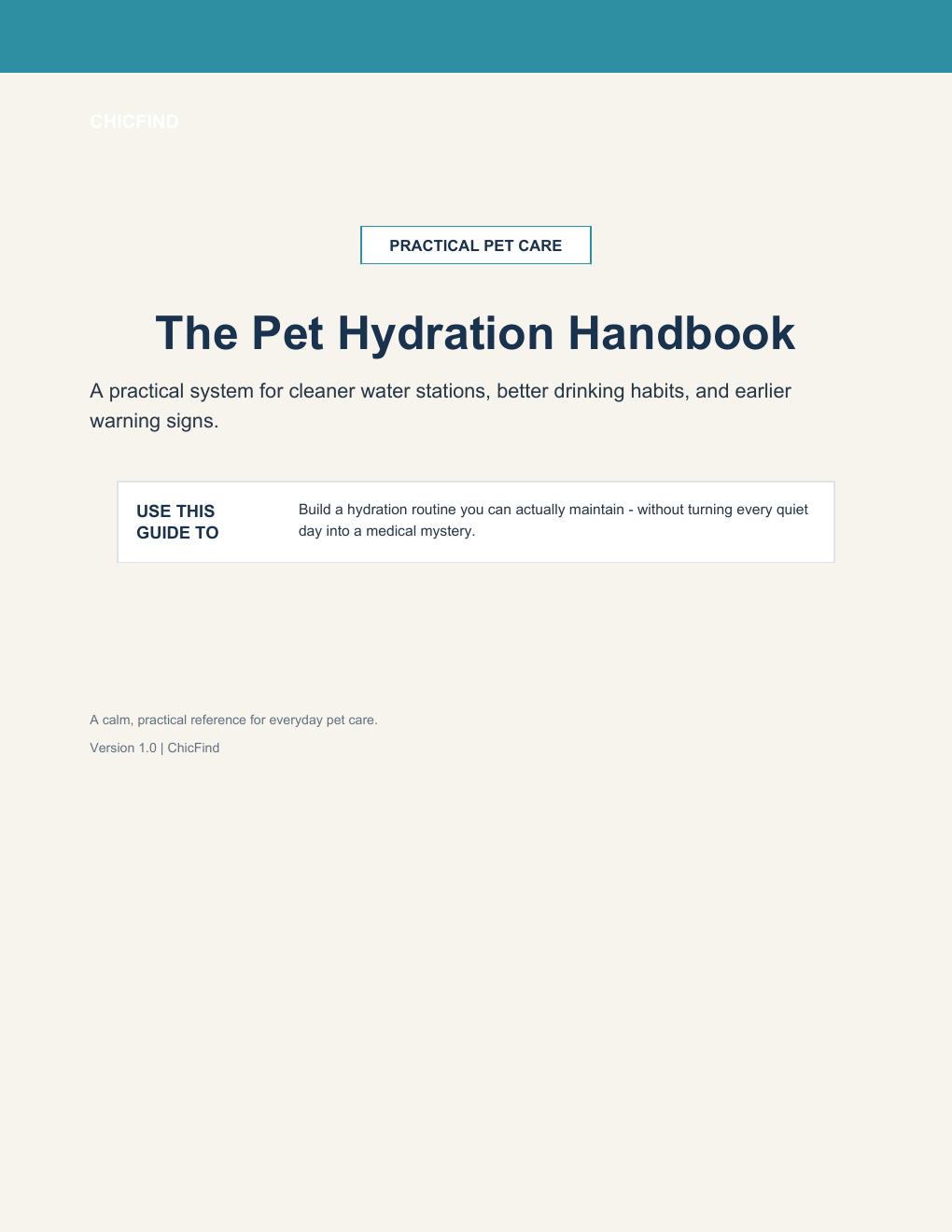 The Pet Hydration Handbook free PDF guide cover