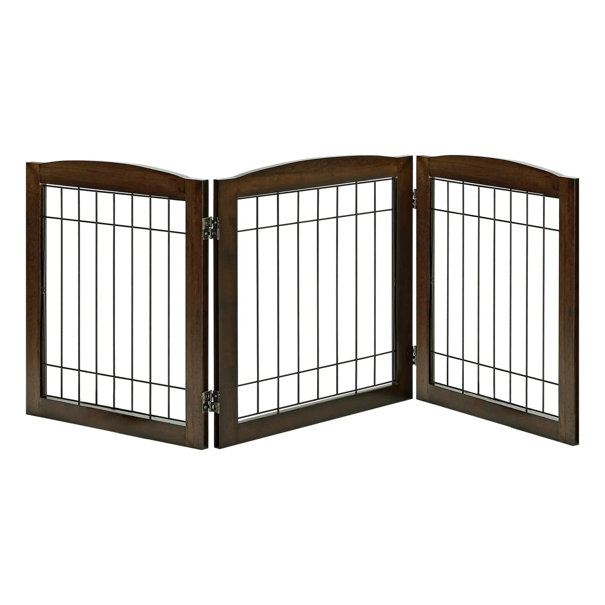 Pet gate hinges allowing each section to angle