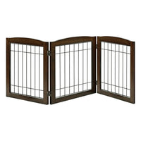 Pet gate hinges allowing each section to angle