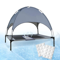 XL dog cot used outdoors