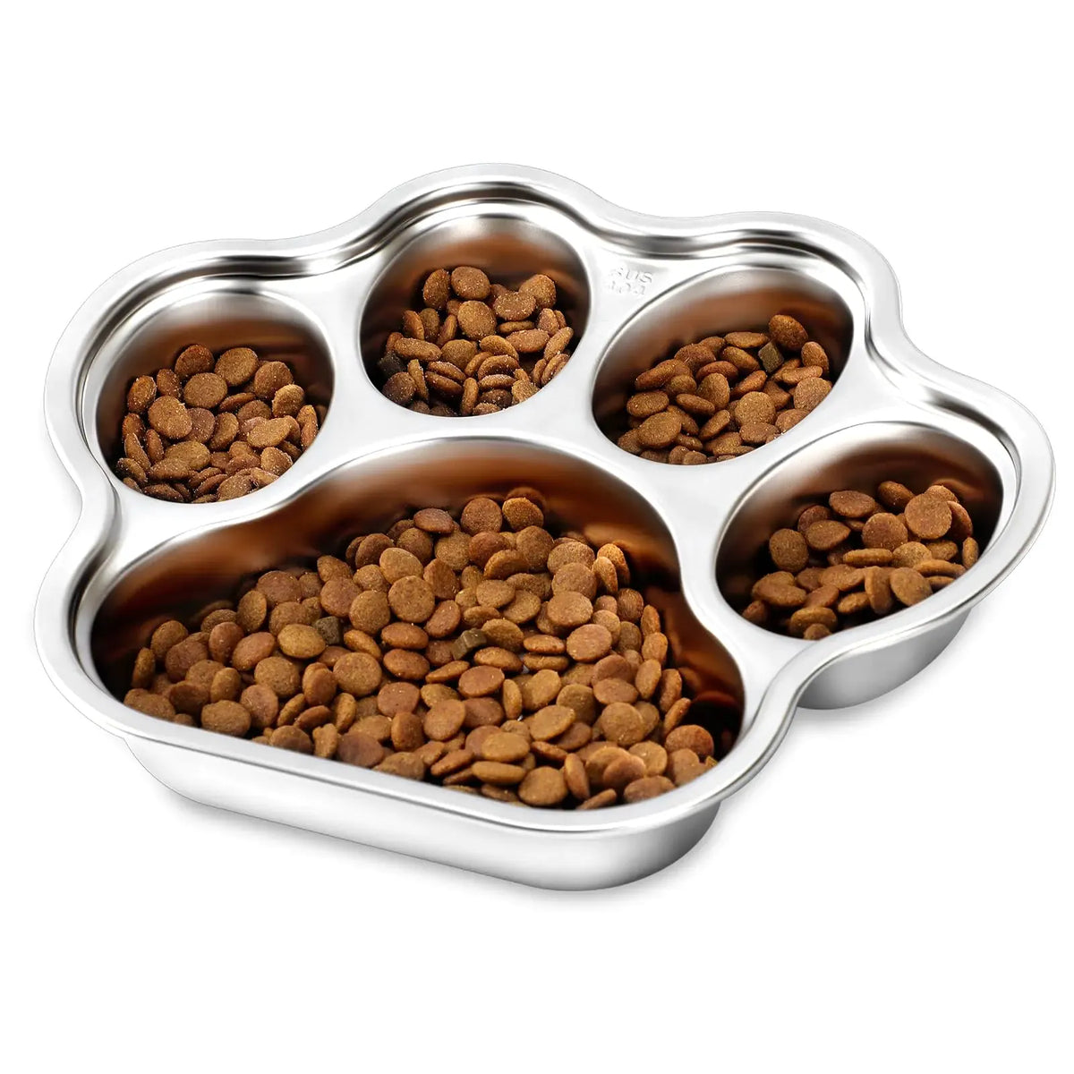 Slow feeder bowl shown with dry kibble