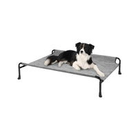 Breathable Teslin mesh surface on the raised dog cot